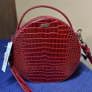 Brahmin Lane Leather Red Glissandro Crossbody New